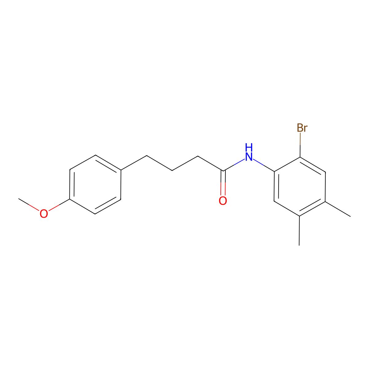 N-(2-bromo-4,5-dimethylphenyl)-4-(4-methoxyphenyl)butanamide molecular structure, CAS 433254-35-4