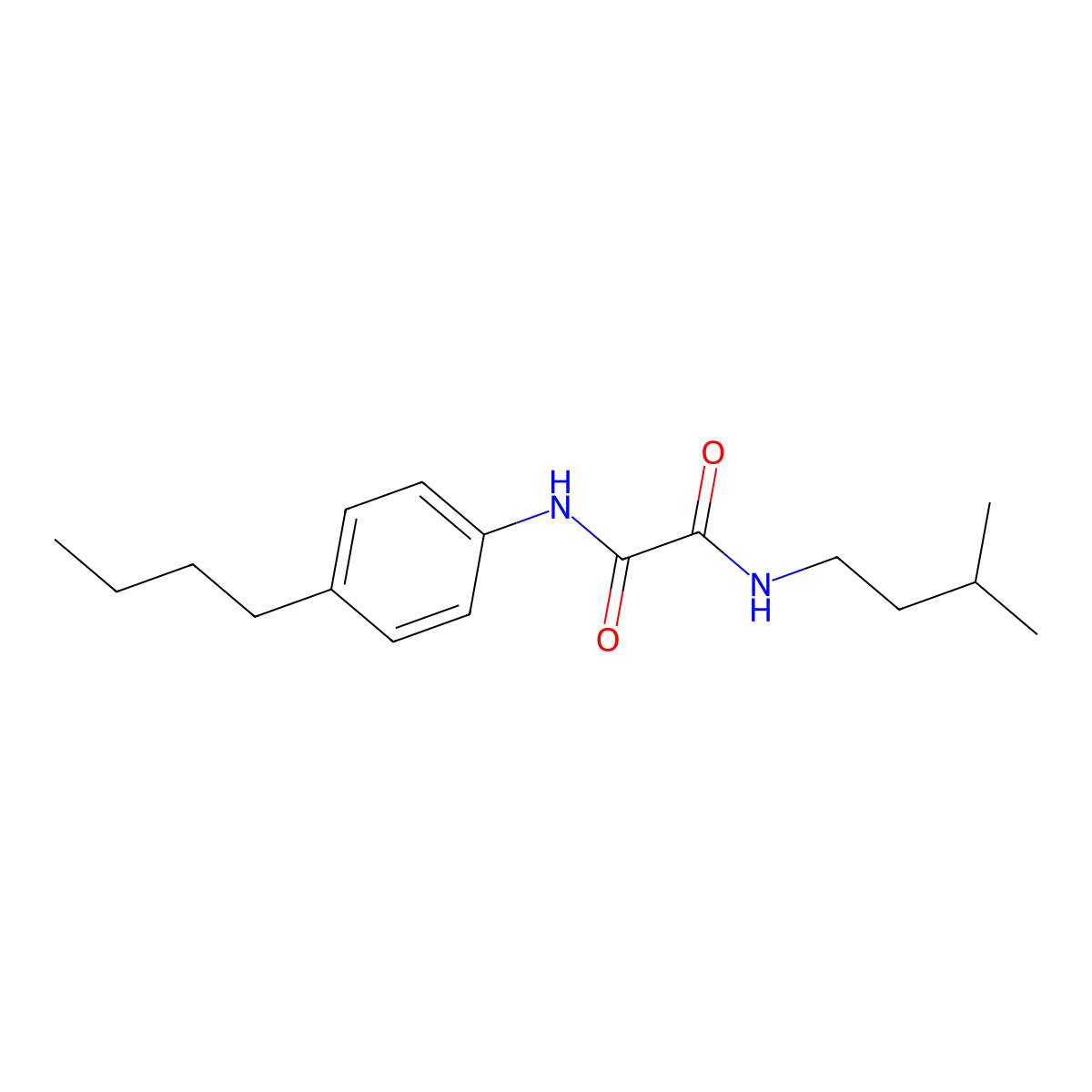 N'-(4-butylphenyl)-N-(3-methylbutyl)oxamide molecular structure, CAS 433254-38-7
