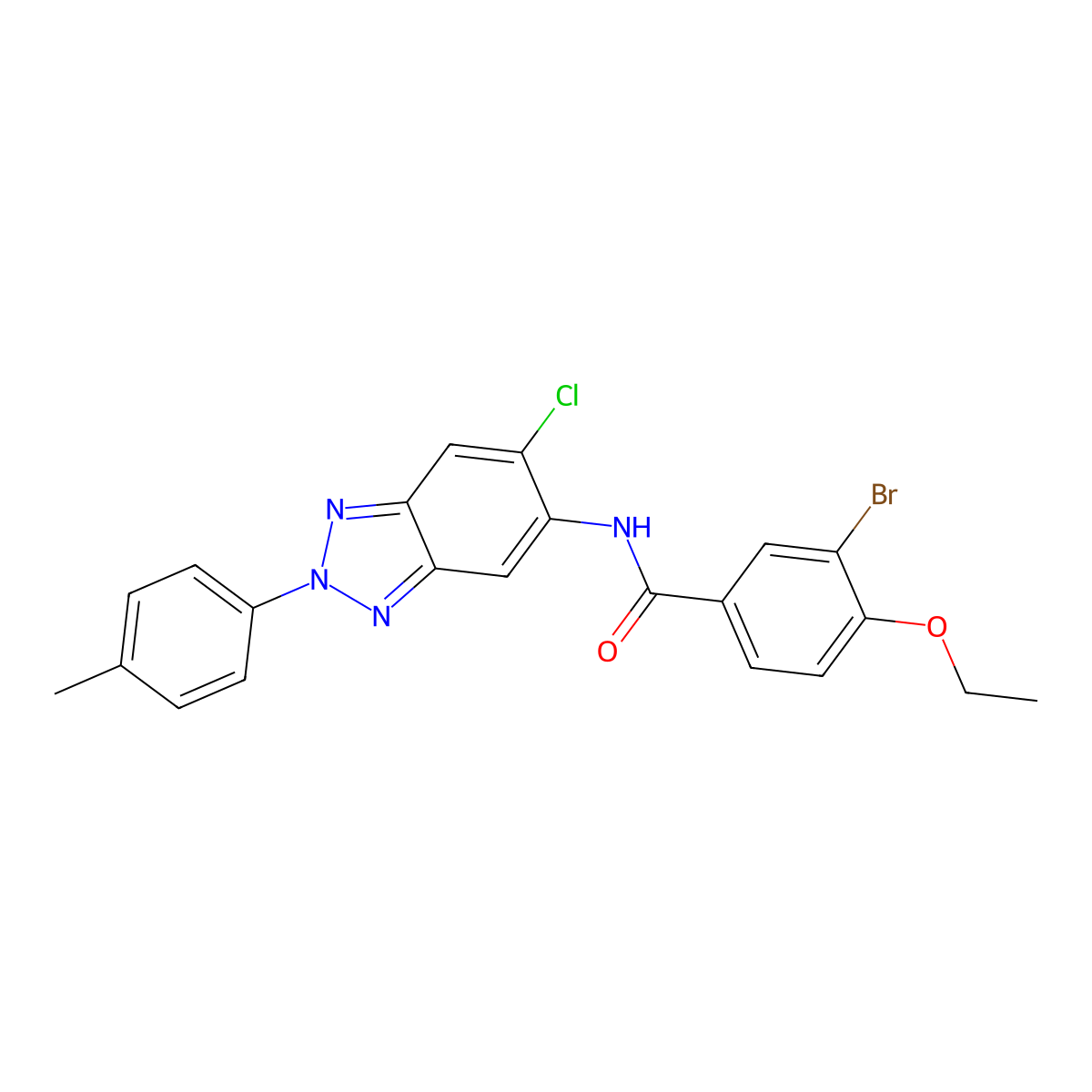 3-bromo-N-[6-chloro-2-(4-methylphenyl)benzotriazol-5-yl]-4-ethoxybenzamide molecular structure, CAS 433254-44-5
