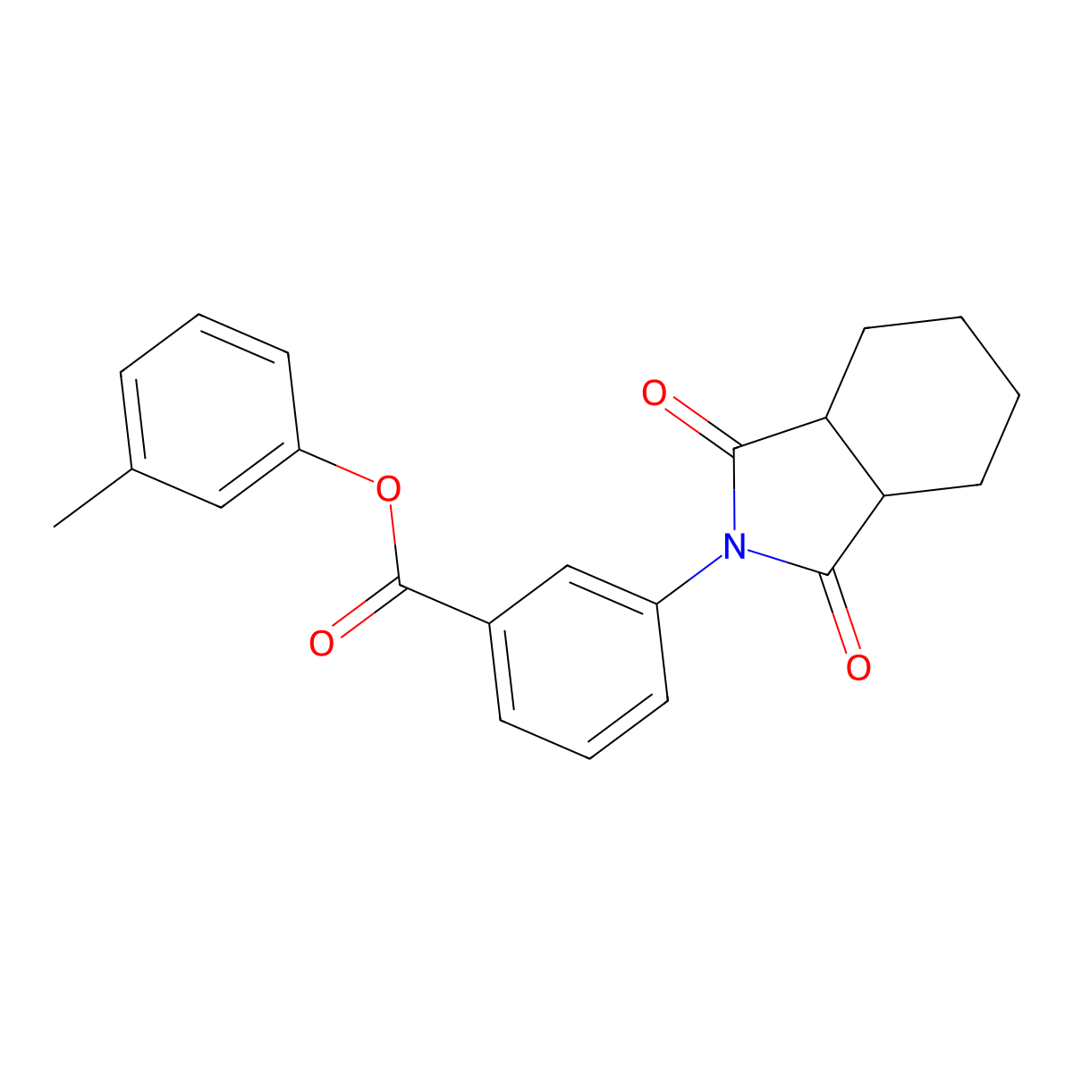 3-methylphenyl 3-(1,3-dioxooctahydro-2H-isoindol-2-yl)benzoate molecular structure, CAS 433254-67-2