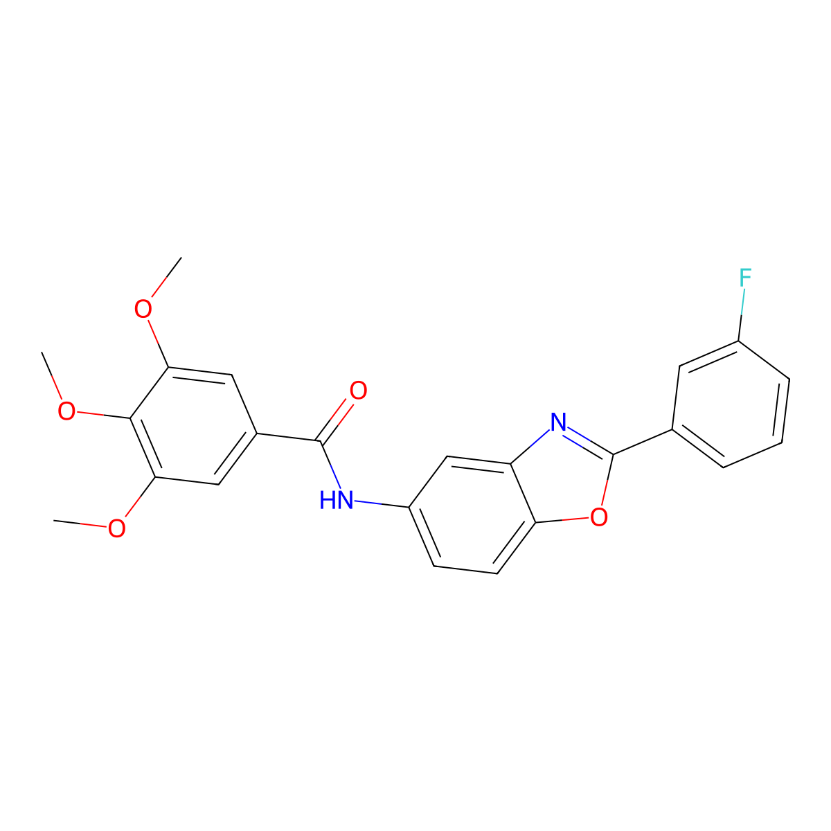 N-[2-(3-fluorophenyl)-1,3-benzoxazol-5-yl]-3,4,5-trimethoxybenzamide molecular structure, CAS 433254-71-8