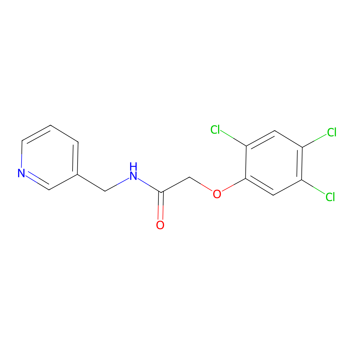 N-(pyridin-3-ylmethyl)-2-(2,4,5-trichlorophenoxy)acetamide molecular structure, CAS 433254-75-2