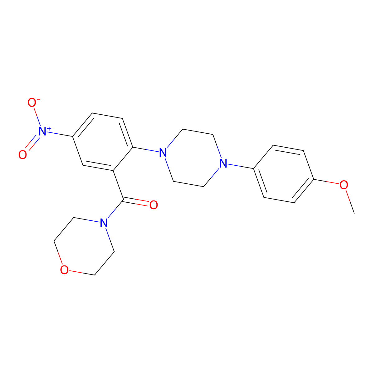 [2-[4-(4-Methoxyphenyl)piperazin-1-yl]-5-nitrophenyl]-morpholin-4-ylmethanone molecular structure, CAS 433254-76-3