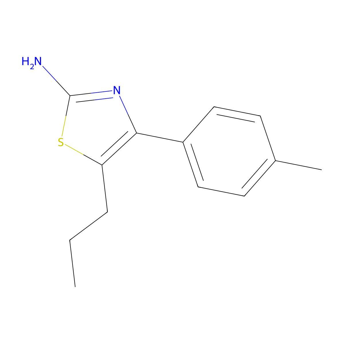 4-(4-Methylphenyl)-5-propyl-1,3-thiazol-2-amine molecular structure, CAS 433254-87-6
