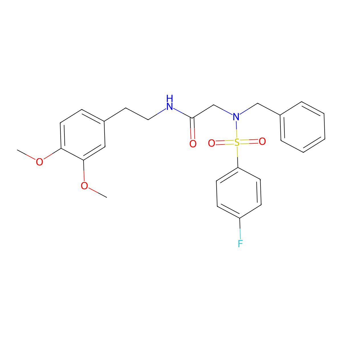 2-[benzyl-(4-fluorophenyl)sulfonylamino]-N-[2-(3,4-dimethoxyphenyl)ethyl]acetamide molecular structure, CAS 433254-91-2