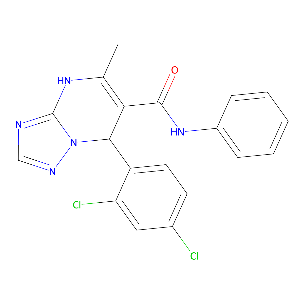 7-(2,4-dichlorophenyl)-5-methyl-N-phenyl-4,7-dihydro-[1,2,4]triazolo[1,5-a]pyrimidine-6-carboxamide molecular structure, CAS 433254-92-3