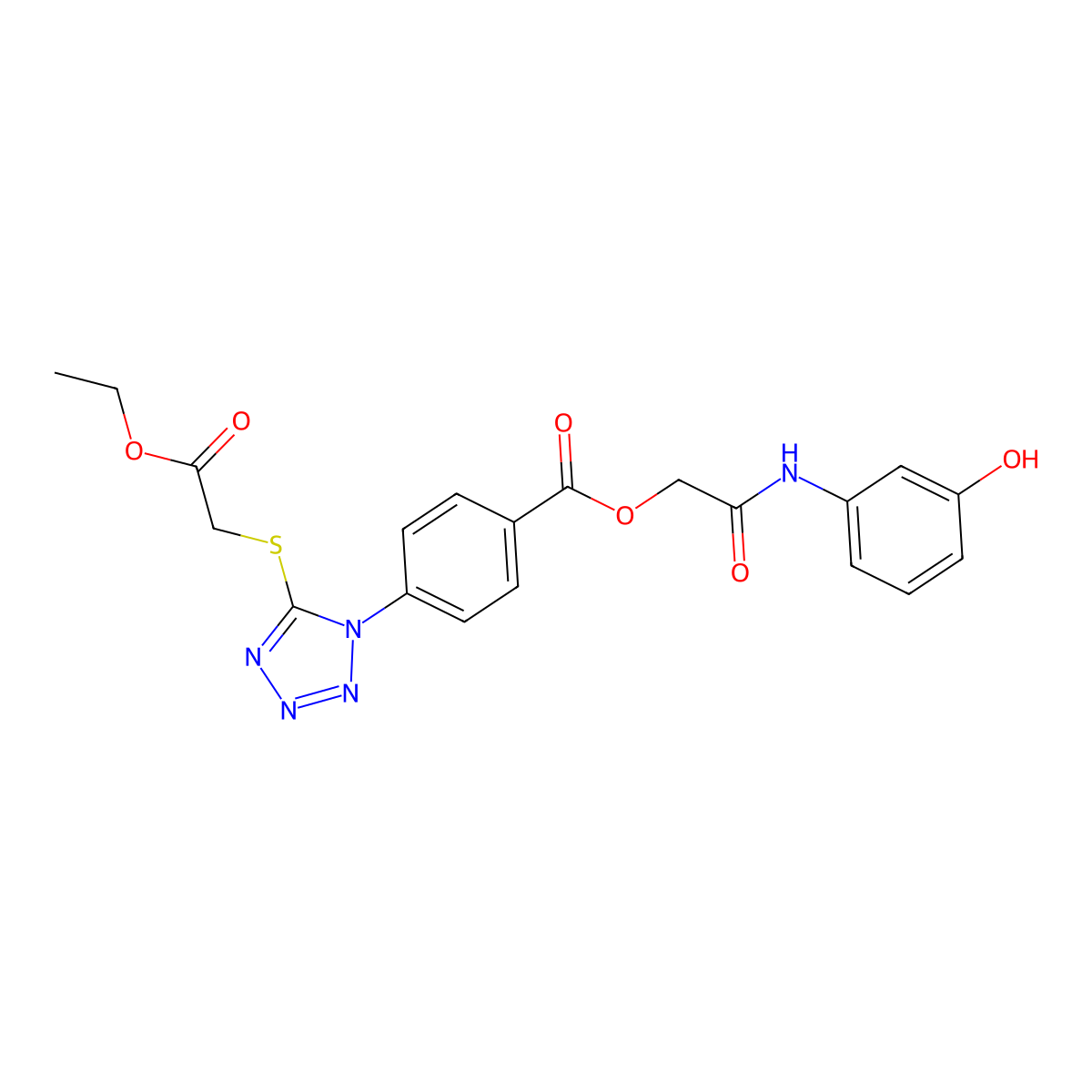 2-[(3-Hydroxyphenyl)amino]-2-oxoethyl 4-[5-[(2-ethoxy-2-oxoethyl)thio]-1H-tetrazol-1-yl]benzoate molecular structure, CAS 433254-94-5