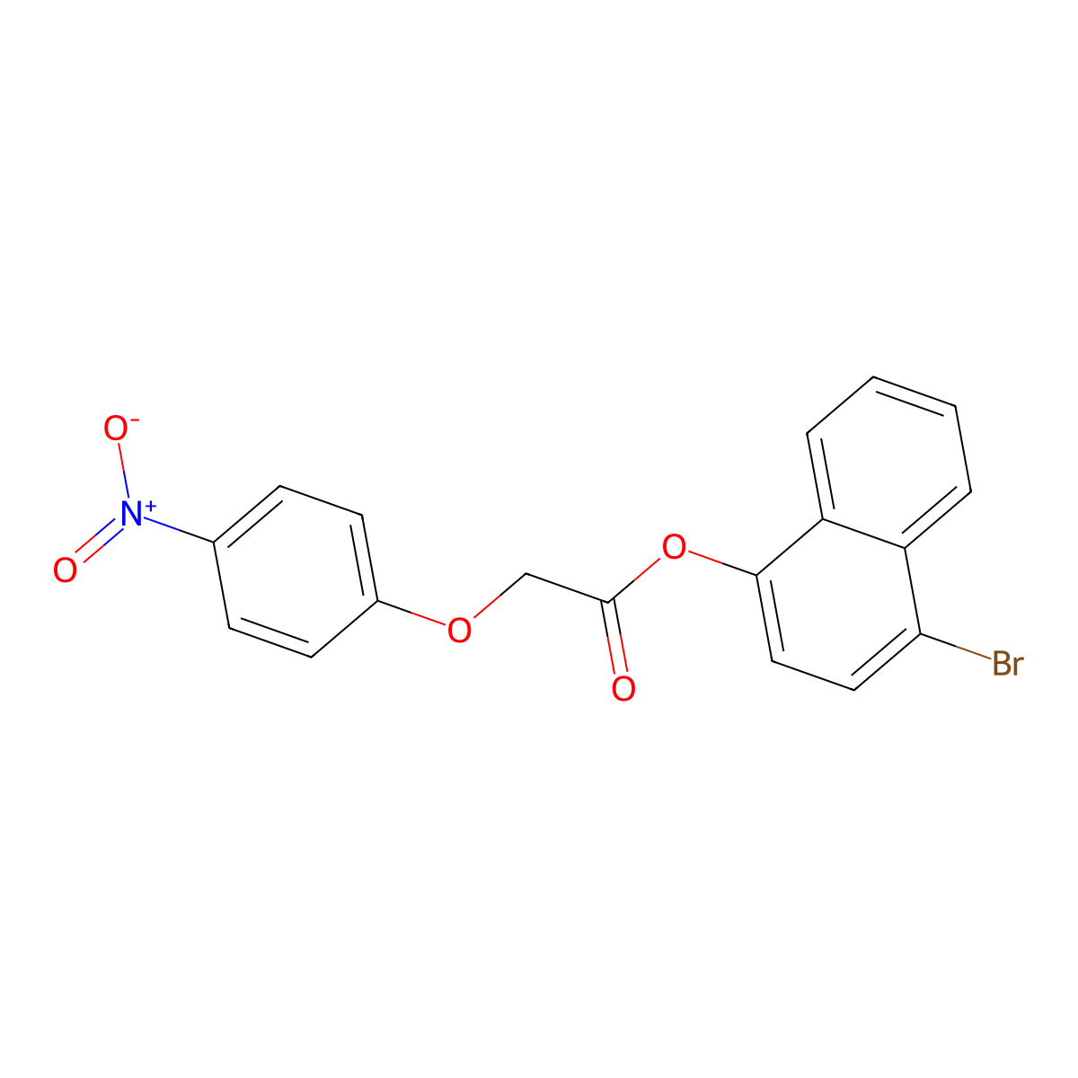 4-Bromo-1-naphthyl {4-nitrophenoxy}acetate molecular structure, CAS 433254-98-9
