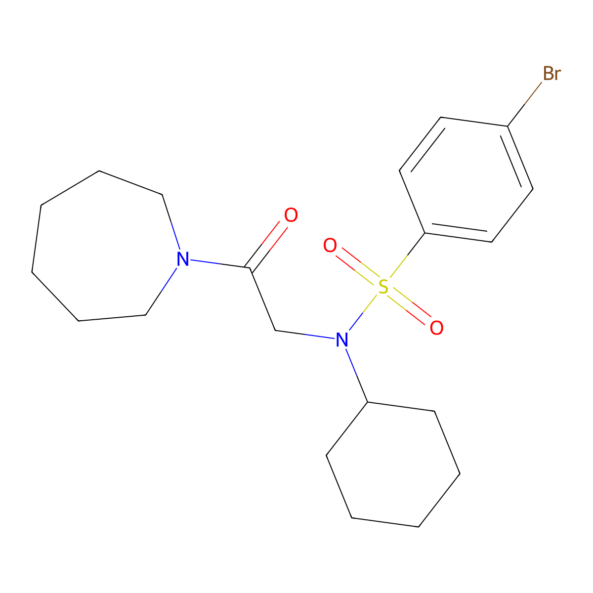 N-[2-(azepan-1-yl)-2-oxoethyl]-4-bromo-N-cyclohexylbenzenesulfonamide molecular structure, CAS 433254-99-0