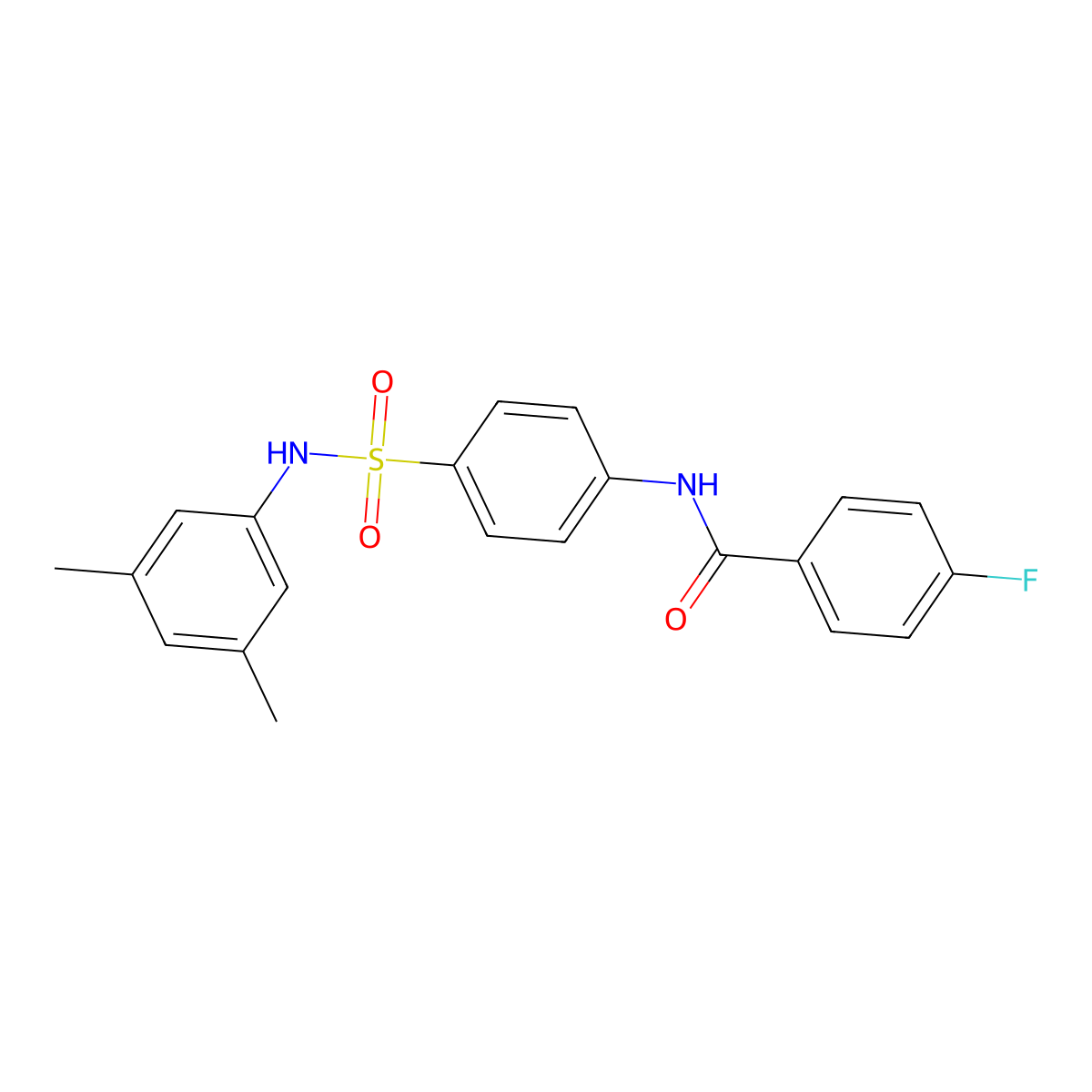 N-[4-[(3,5-dimethylphenyl)sulfamoyl]phenyl]-4-fluorobenzamide molecular structure, CAS 433255-12-0