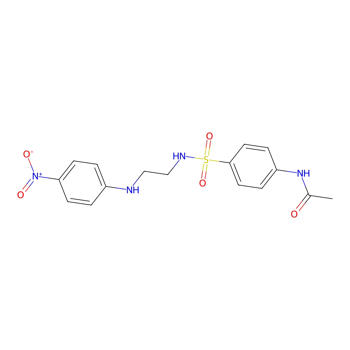 N-[4-[2-(4-nitroanilino)ethylsulfamoyl]phenyl]acetamide molecular structure, CAS 433255-19-7