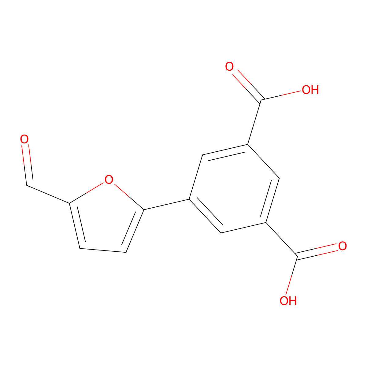 5-(5-Formyl-2-furyl)benzene-1,3-dicarboxylic acid molecular structure, CAS 433255-21-1
