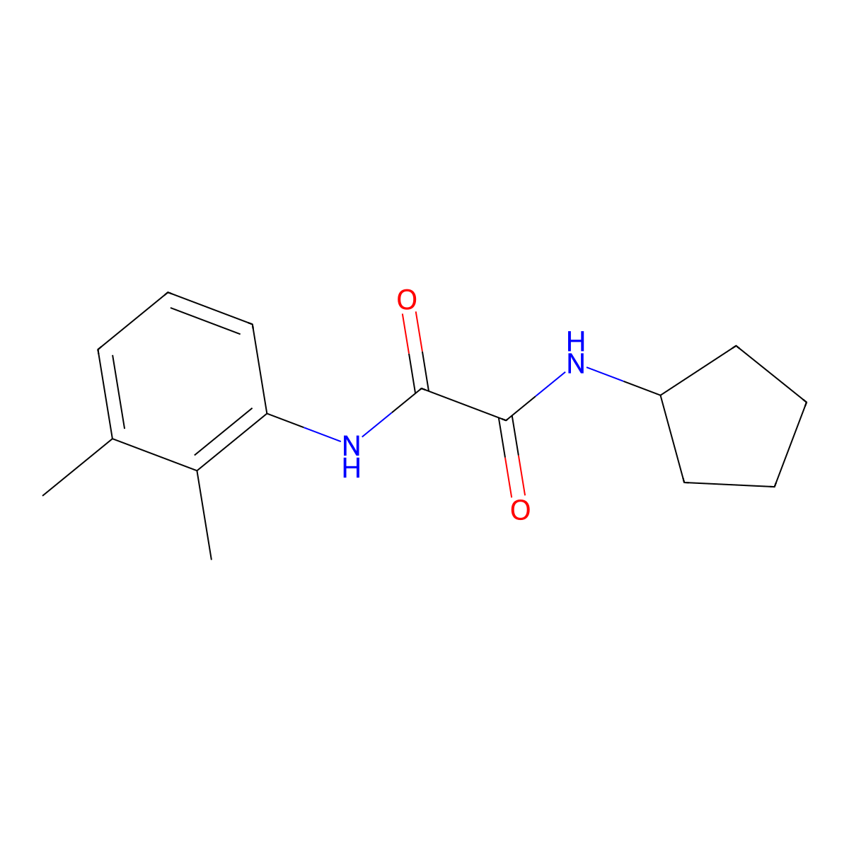 N-cyclopentyl-N'-(2,3-dimethylphenyl)oxamide molecular structure, CAS 433255-23-3