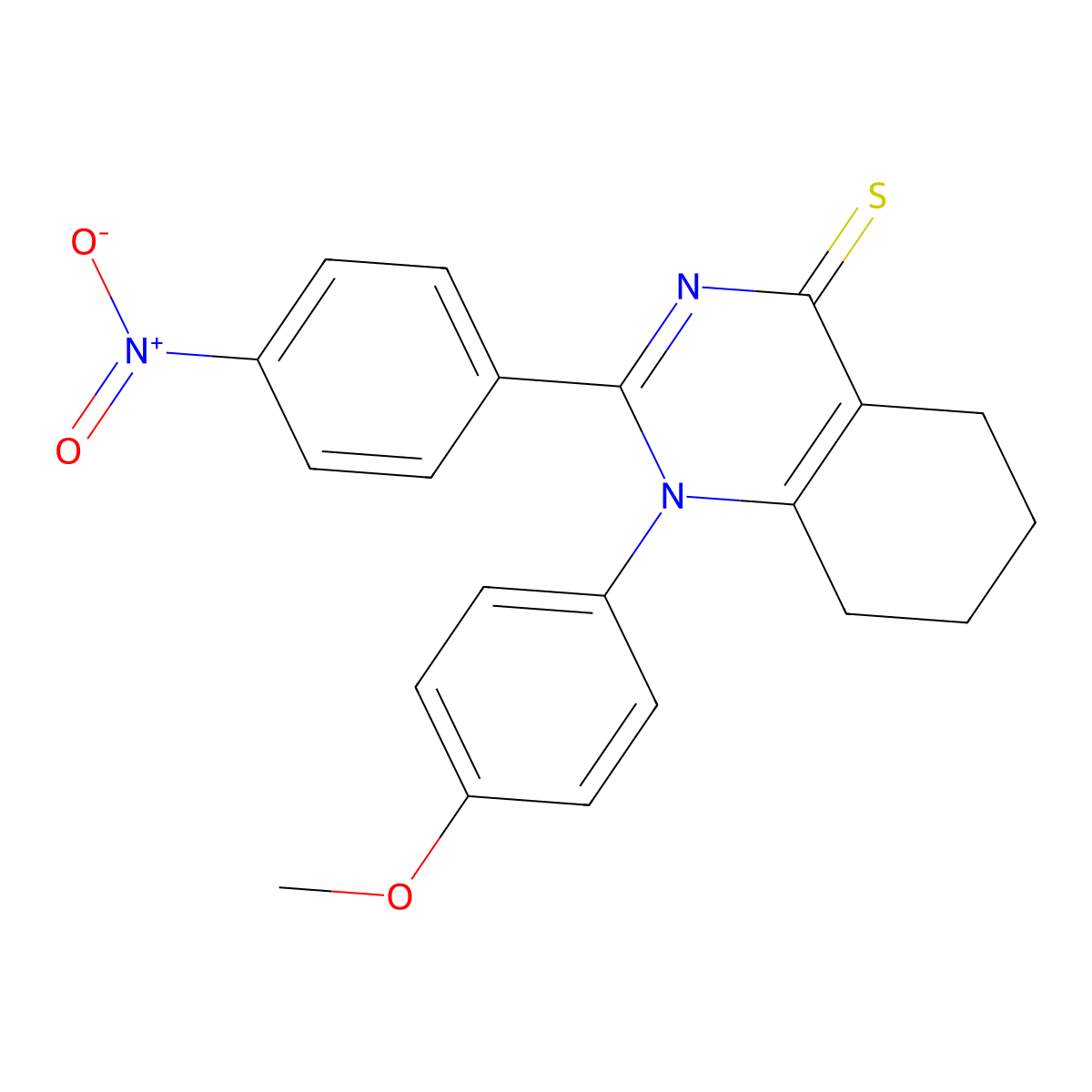 1-(4-Methoxyphenyl)-2-(4-nitrophenyl)-5,6,7,8-tetrahydroquinazoline-4-thione molecular structure, CAS 433255-33-5