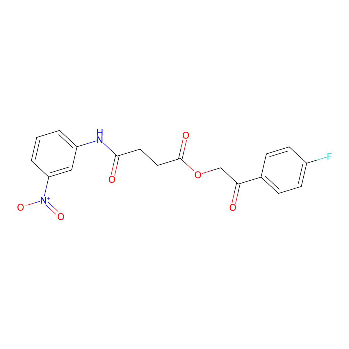 2-(4-Fluorophenyl)-2-oxoethyl 4-((3-nitrophenyl)amino)-4-oxobutanoate molecular structure, CAS 433255-49-3