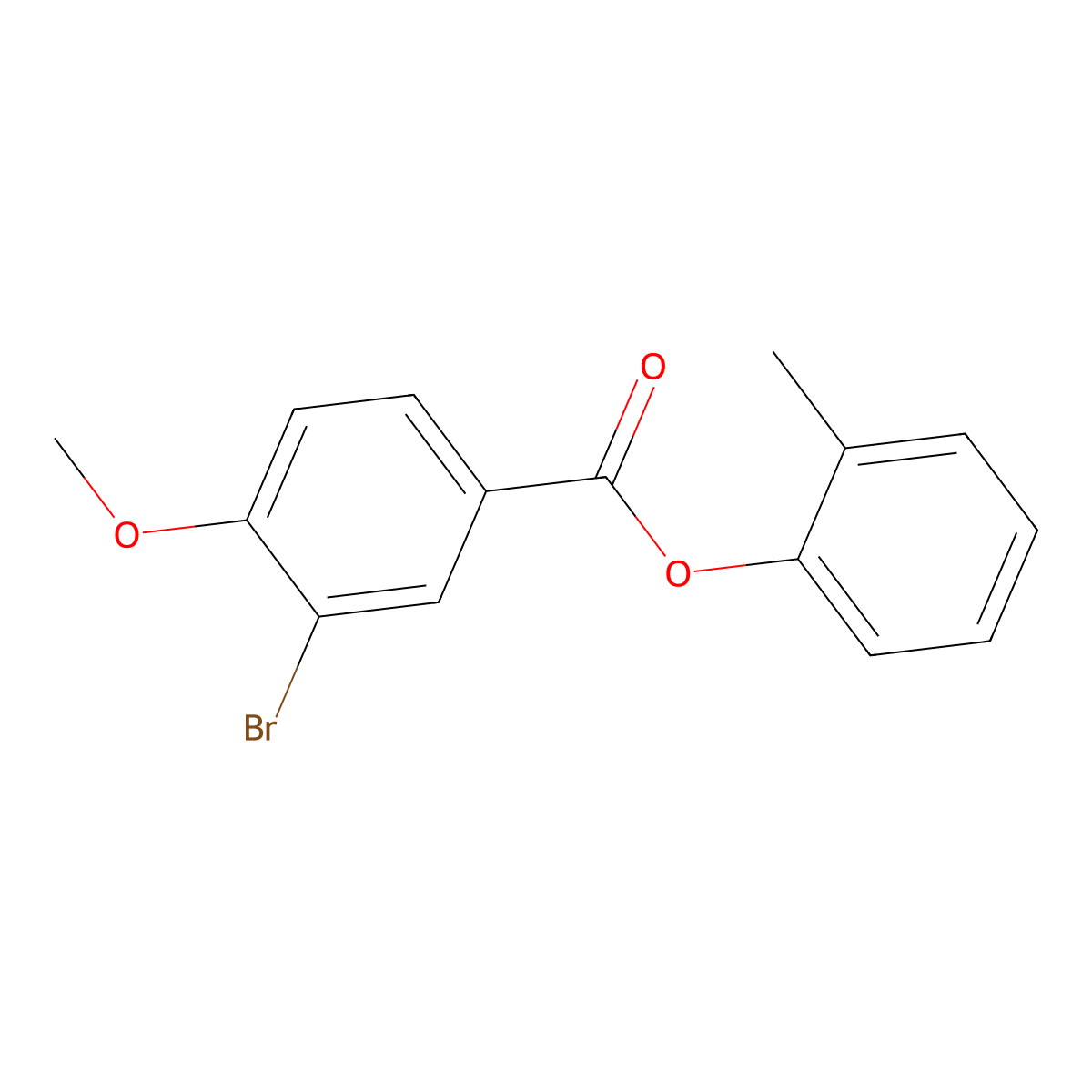 2-Methylphenyl 3-bromo-4-methoxybenzoate molecular structure, CAS 433255-56-2