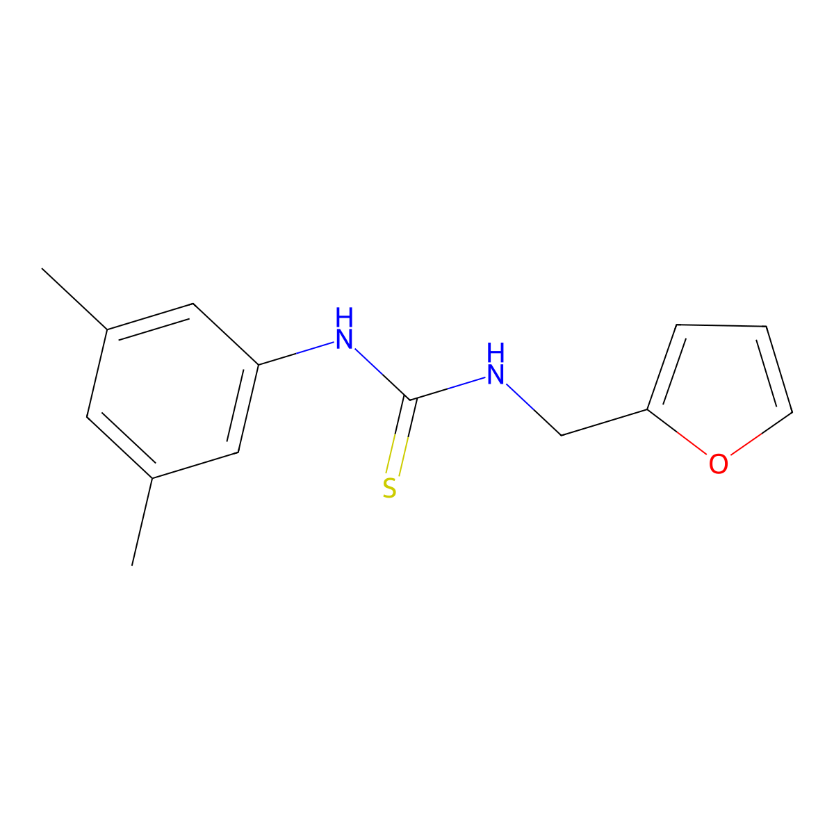 1-(3,5-Dimethylphenyl)-3-(furan-2-ylmethyl)thiourea molecular structure, CAS 433255-59-5