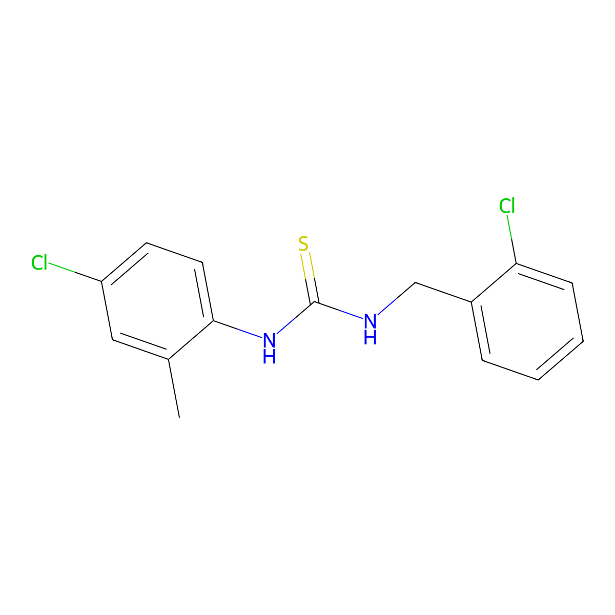1-(2-Chlorobenzyl)-3-(4-chloro-2-methylphenyl)thiourea molecular structure, CAS 433255-94-8