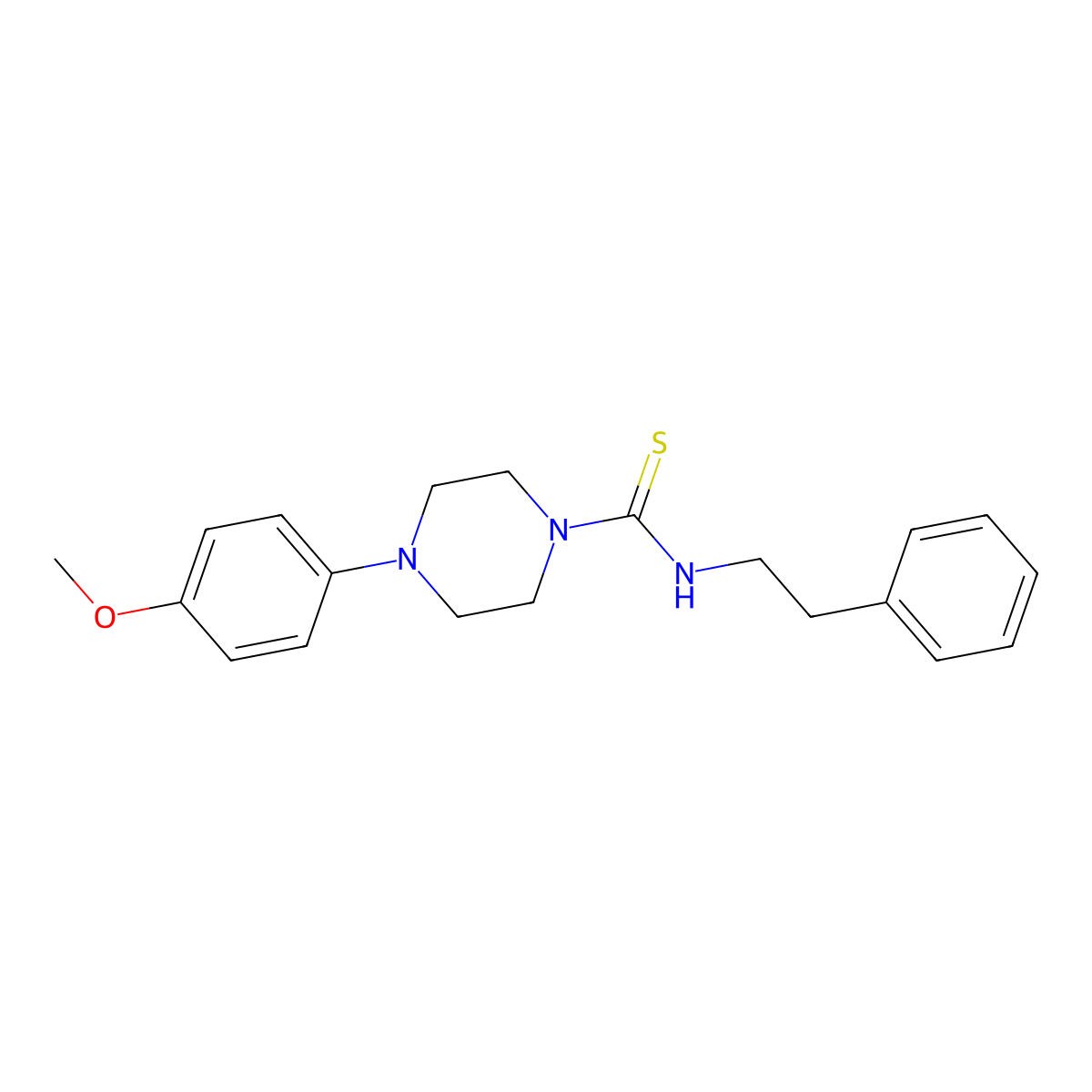 4-(4-methoxyphenyl)-N-(2-phenylethyl)piperazine-1-carbothioamide molecular structure, CAS 433256-01-0