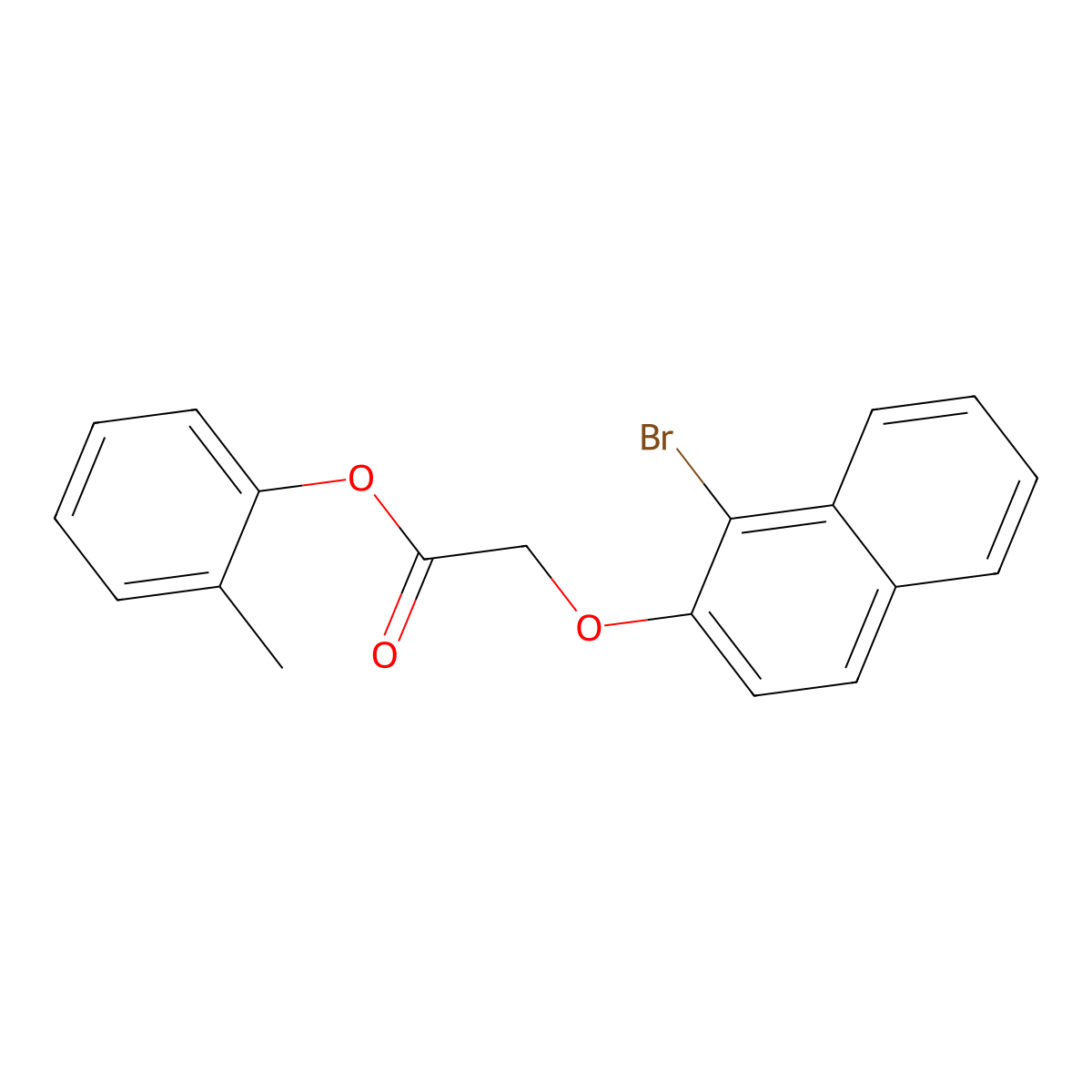 2-Methylphenyl [(1-bromo-2-naphthyl)oxy]acetate molecular structure, CAS 433256-05-4