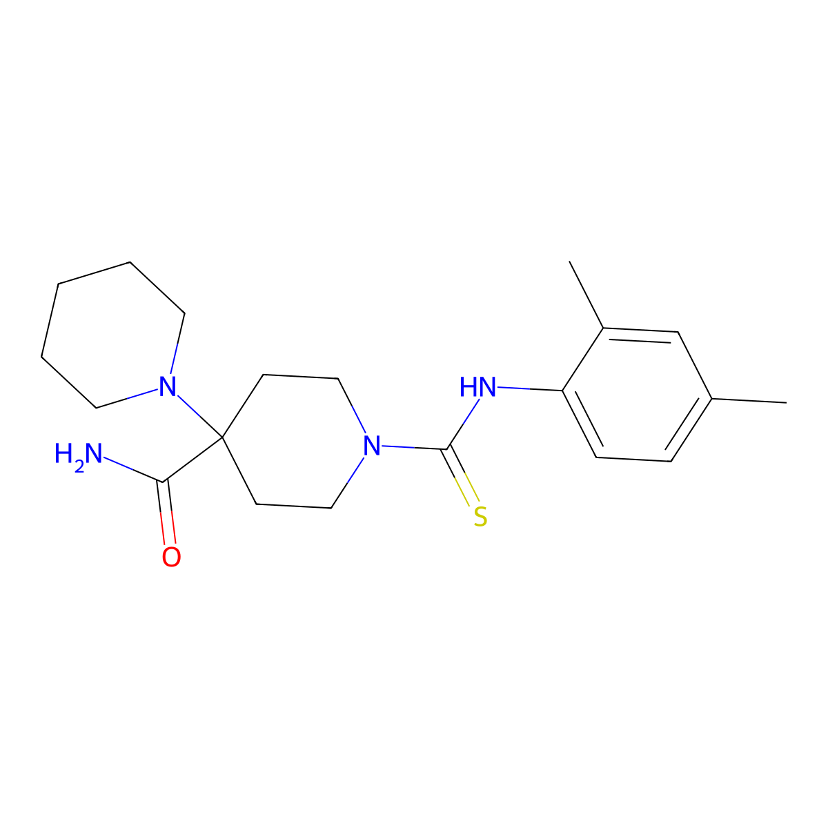 1-[(2,4-Dimethylphenyl)carbamothioyl]-4-piperidin-1-ylpiperidine-4-carboxamide molecular structure, CAS 433256-19-0
