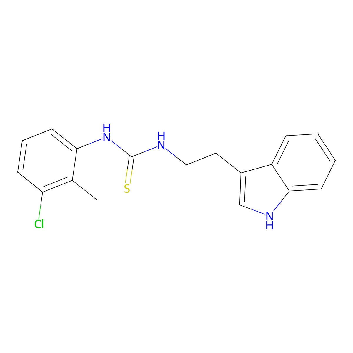 1-(3-chloro-2-methylphenyl)-3-[2-(1H-indol-3-yl)ethyl]thiourea molecular structure, CAS 433256-38-3