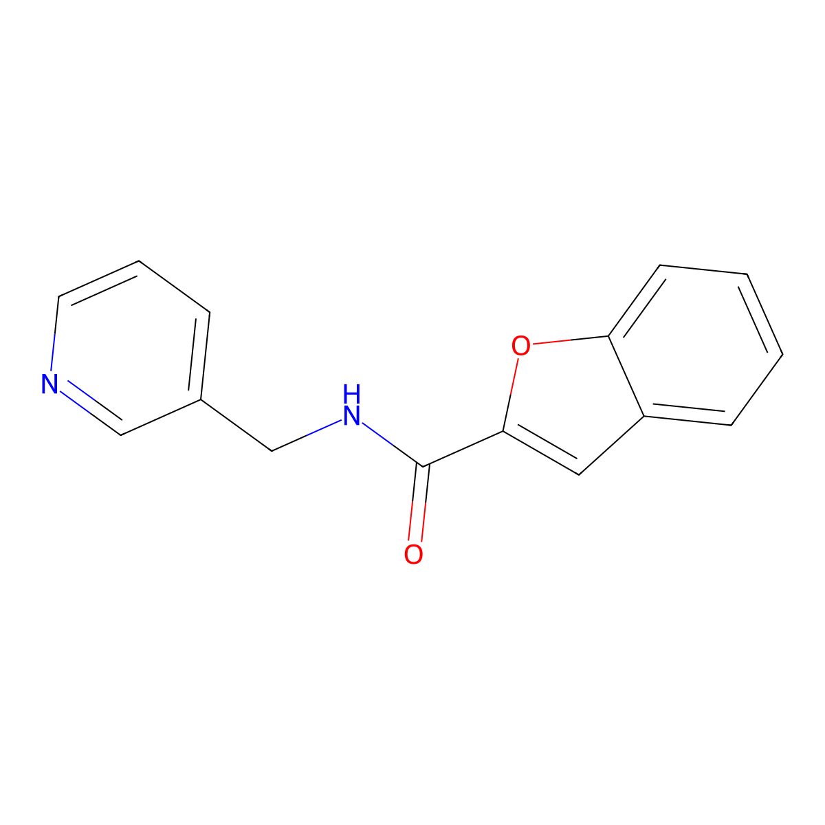 N-(pyridin-3-ylmethyl)-1-benzofuran-2-carboxamide molecular structure, CAS 433256-44-1