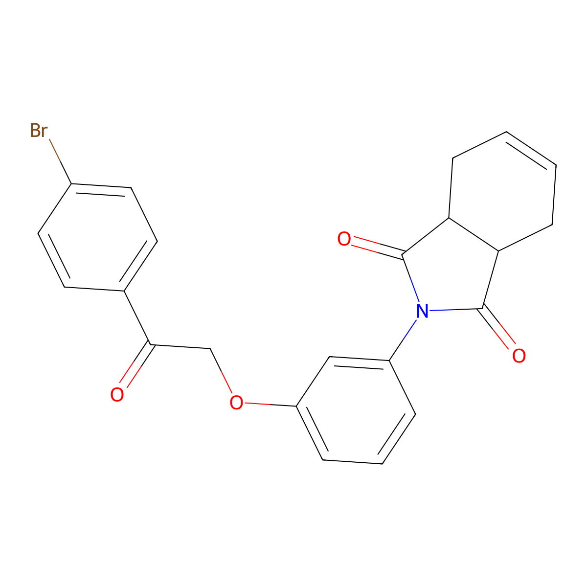 2-[3-[2-(4-Bromophenyl)-2-oxoethoxy]phenyl]-3a,4,7,7a-tetrahydroisoindole-1,3-dione molecular structure, CAS 433256-58-7