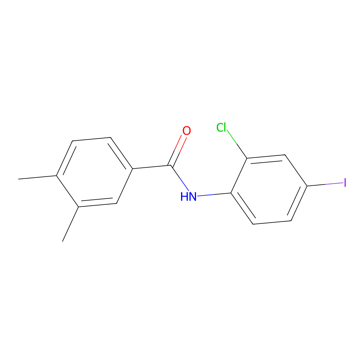 N-(2-chloro-4-iodophenyl)-3,4-dimethylbenzamide molecular structure, CAS 433256-59-8