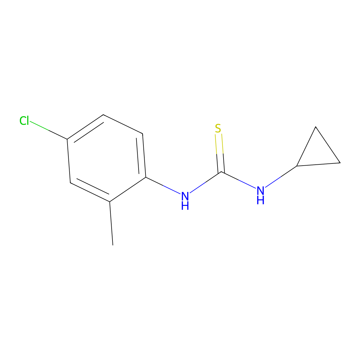 1-(4-Chloro-2-methylphenyl)-3-cyclopropylthiourea molecular structure, CAS 433256-60-1