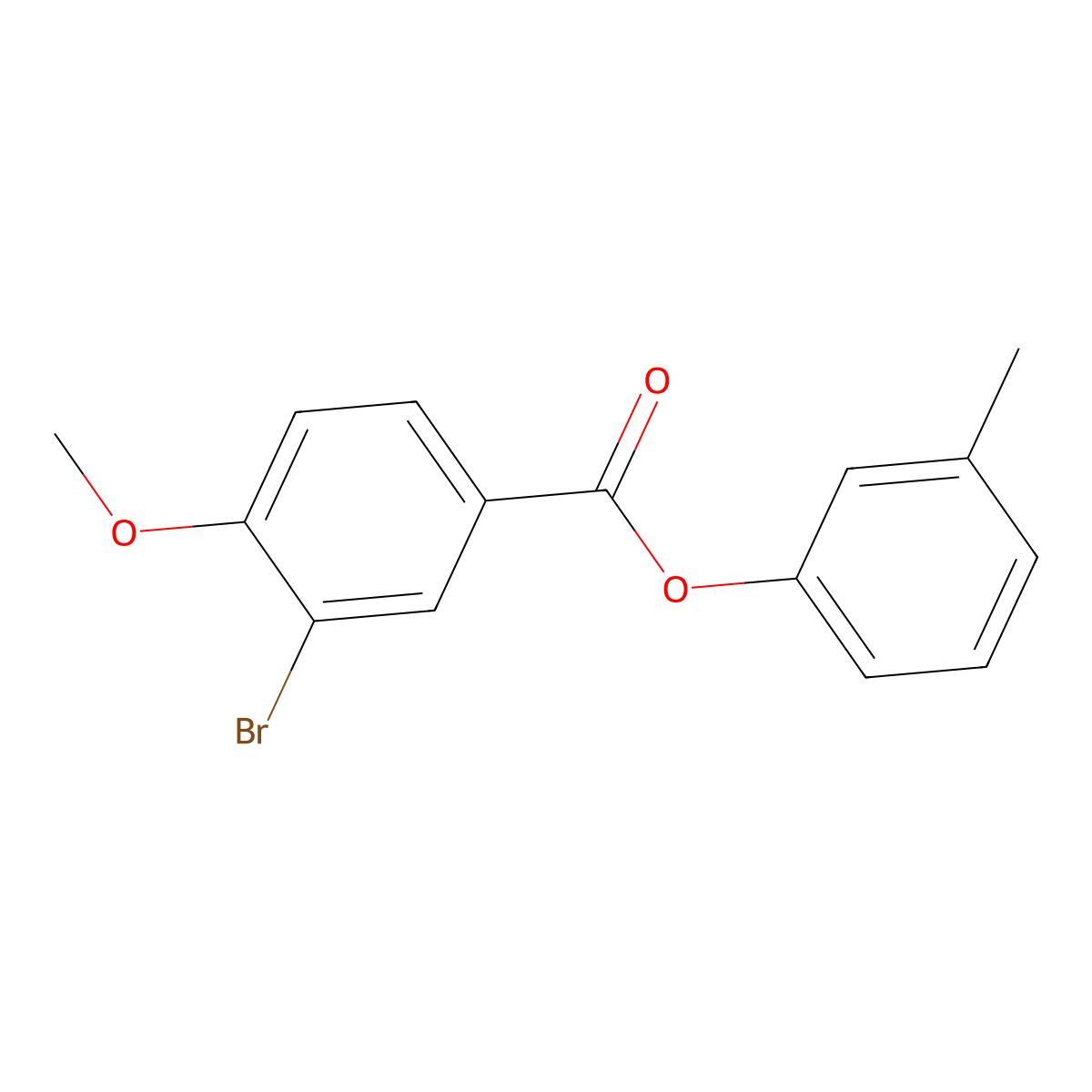 3-Methylphenyl 3-bromo-4-methoxybenzoate molecular structure, CAS 433256-61-2