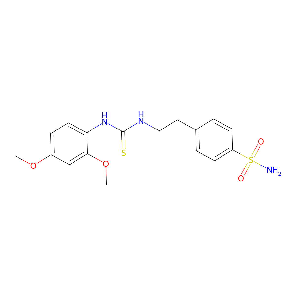 4-(2-{[(2,4-Dimethoxyphenyl)carbamothioyl]amino}ethyl)benzenesulfonamide molecular structure, CAS 433256-68-9