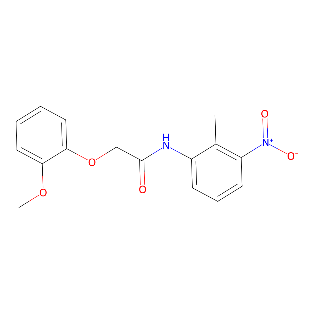 2-(2-methoxyphenoxy)-N-(2-methyl-3-nitrophenyl)acetamide molecular structure, CAS 433256-70-3