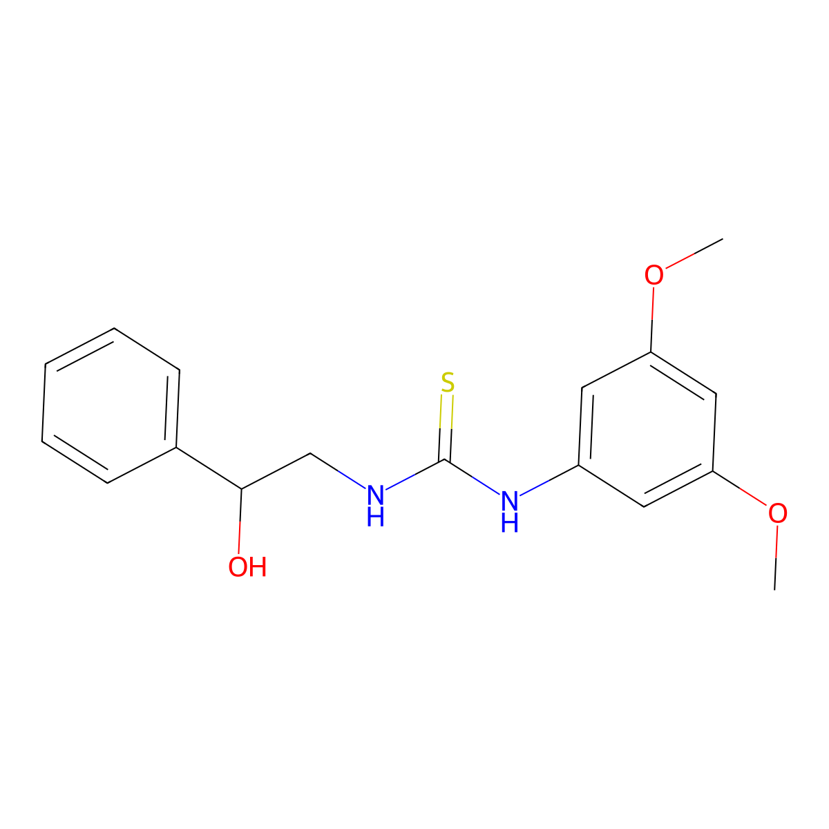 1-(3,5-Dimethoxyphenyl)-3-(2-hydroxy-2-phenylethyl)thiourea molecular structure, CAS 433256-86-1