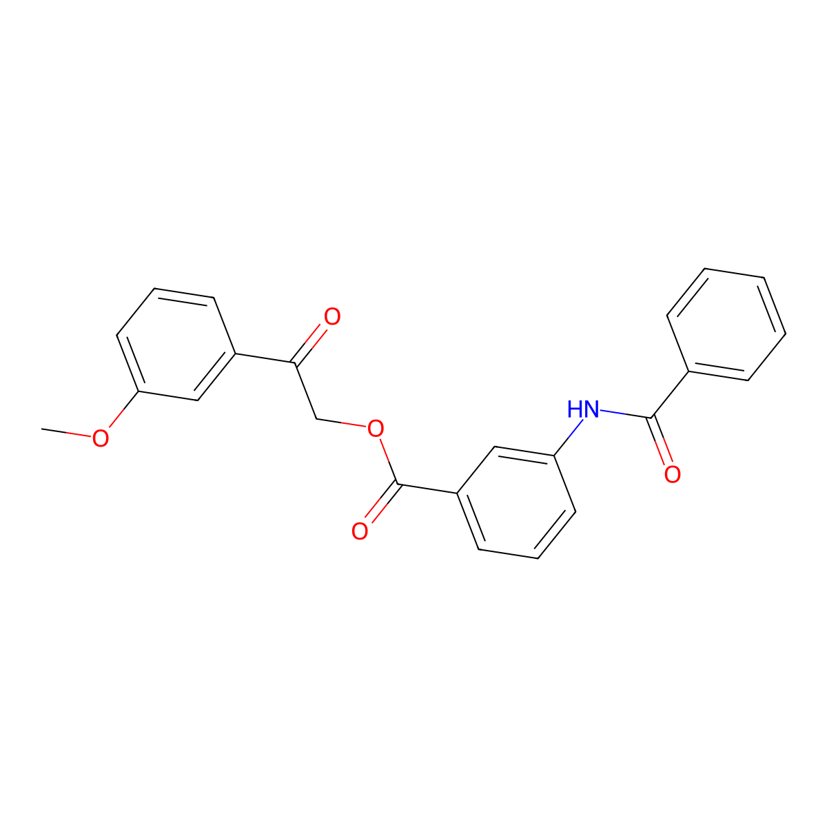 [2-(3-Methoxyphenyl)-2-oxoethyl] 3-benzamidobenzoate molecular structure, CAS 433256-93-0