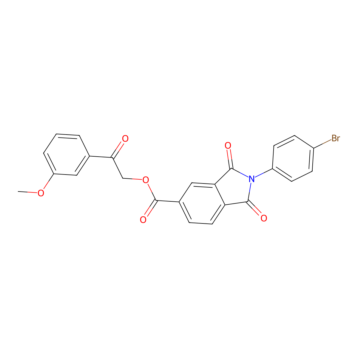 2-(3-Methoxyphenyl)-2-oxoethyl 2-(4-bromophenyl)-1,3-dioxo-5-isoindolinecarboxylate molecular structure, CAS 433256-95-2