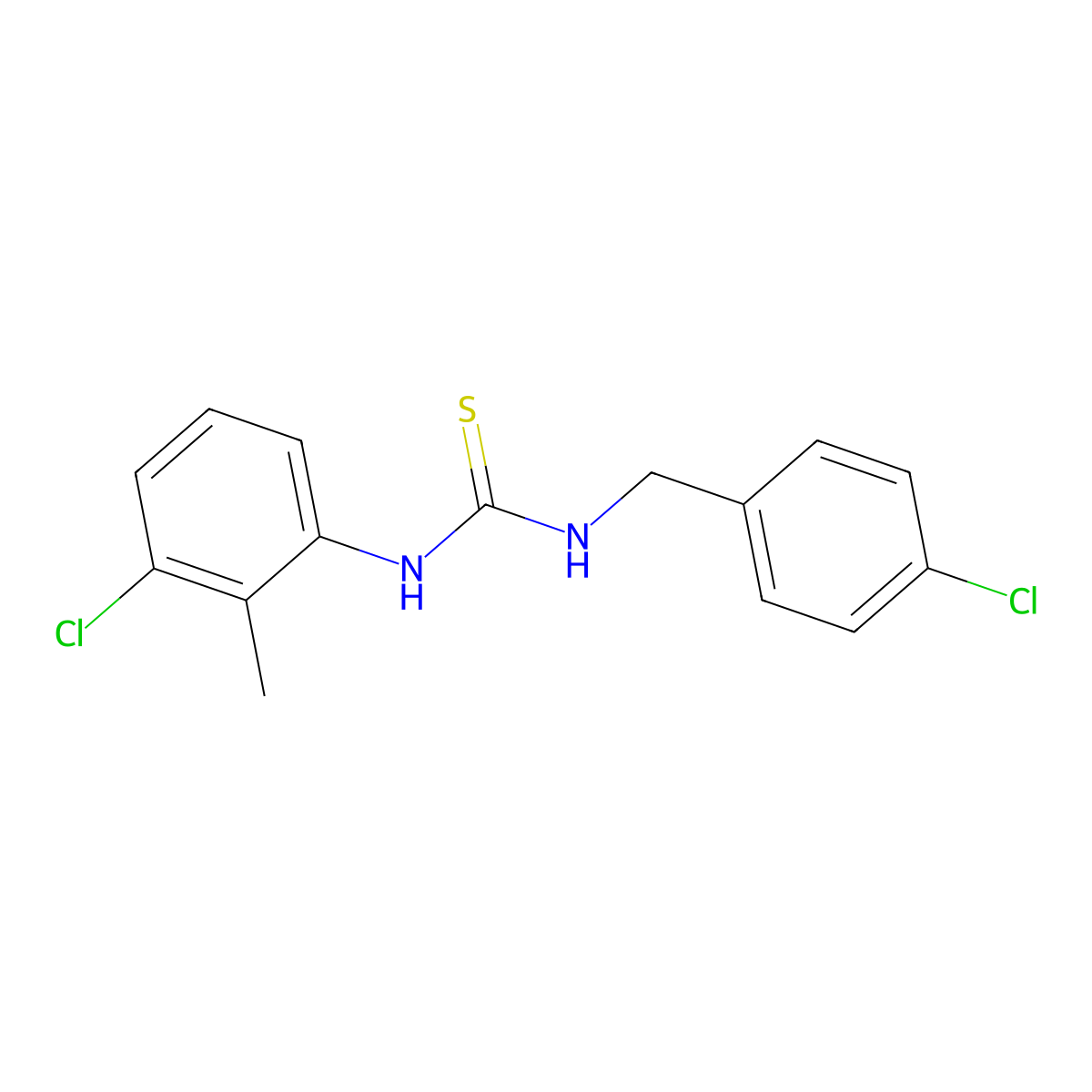 1-(3-Chloro-2-methylphenyl)-3-[(4-chlorophenyl)methyl]thiourea molecular structure, CAS 433257-02-4