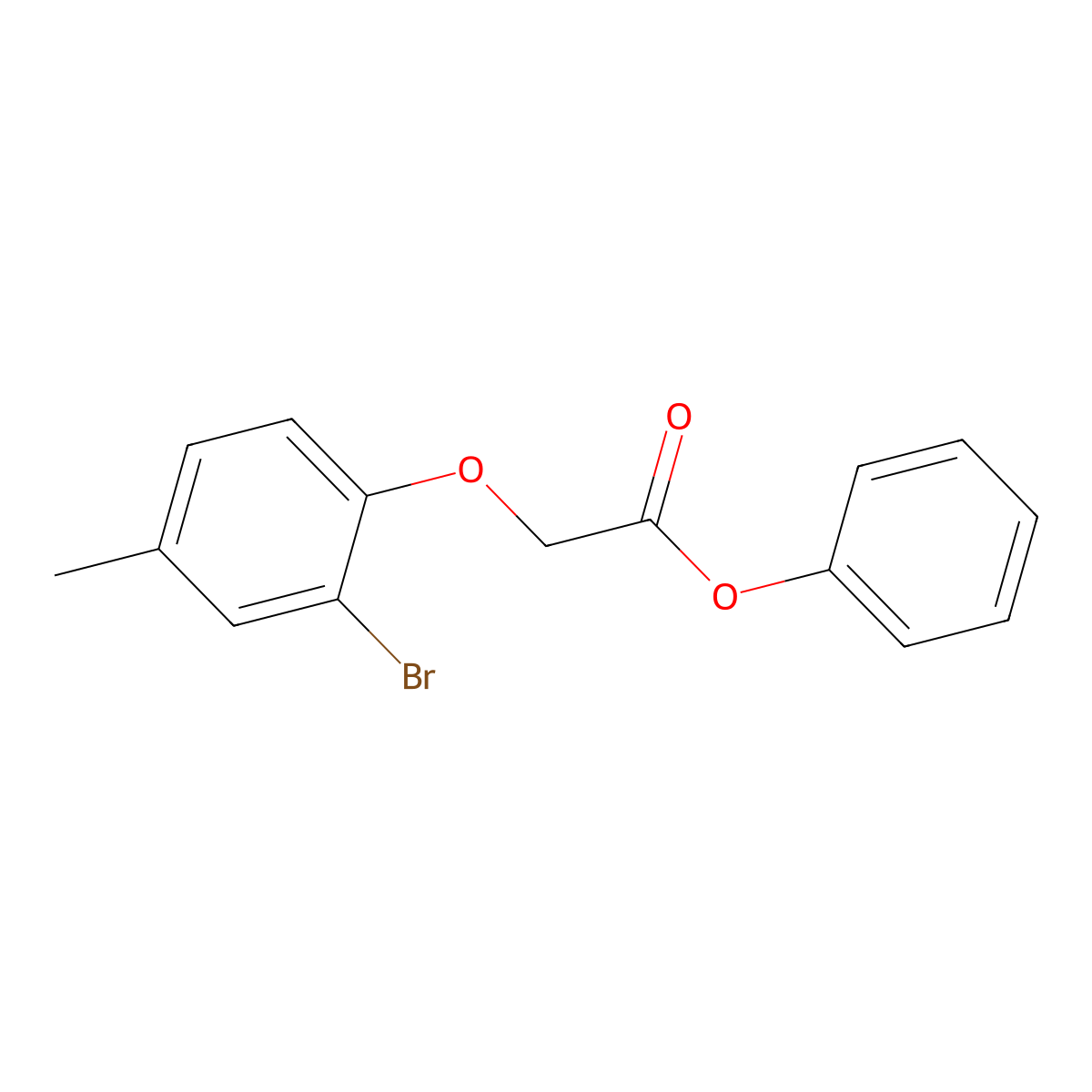 Phenyl 2-(2-bromo-4-methylphenoxy)acetate molecular structure, CAS 433257-07-9