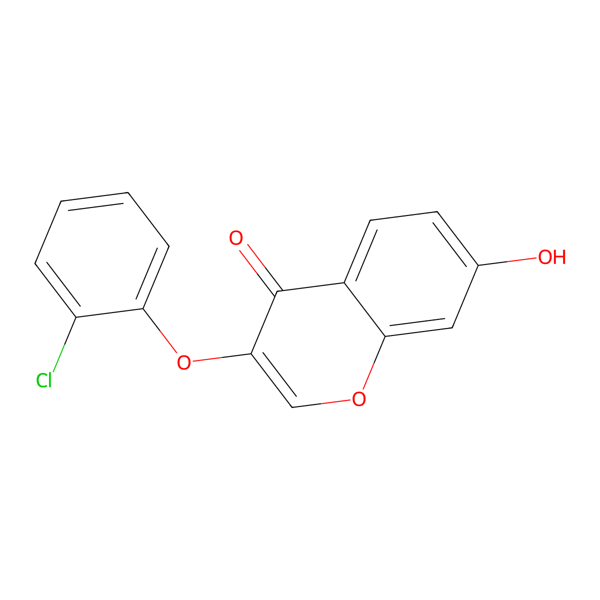 3-(2-Chlorophenoxy)-7-hydroxychromen-4-one molecular structure, CAS 433257-59-1
