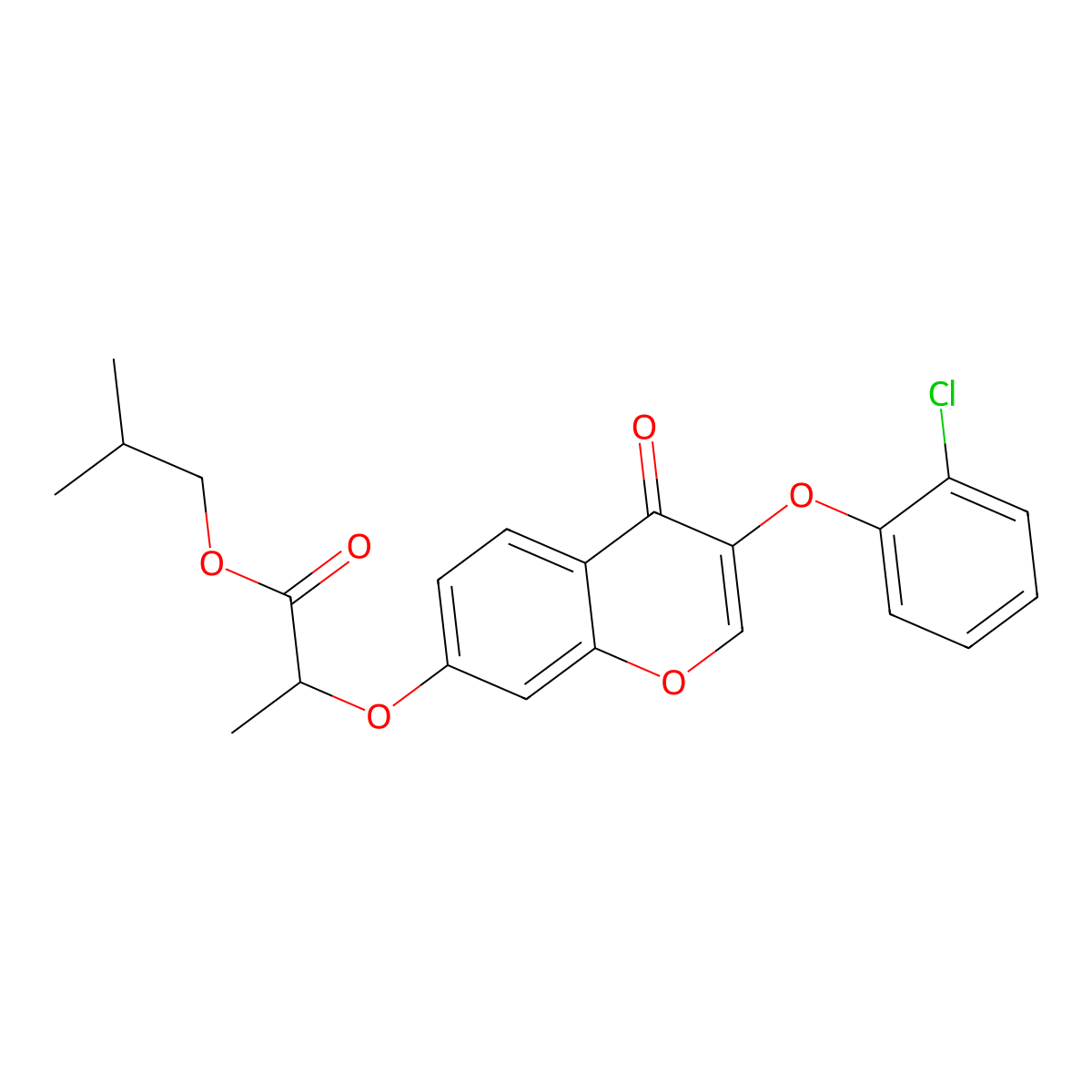 2-methylpropyl 2-{[3-(2-chlorophenoxy)-4-oxo-4H-chromen-7-yl]oxy}propanoate molecular structure, CAS 433257-69-3