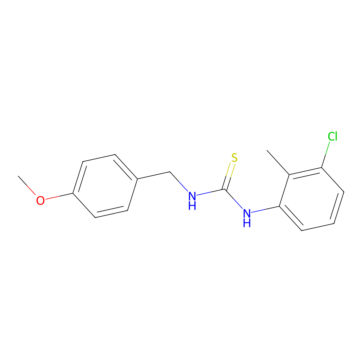 1-(3-Chloro-2-methylphenyl)-3-(4-methoxybenzyl)thiourea molecular structure, CAS 433257-70-6