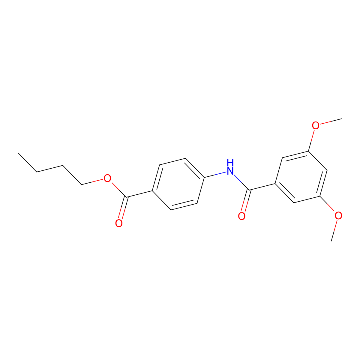 Butyl 4-{[(3,5-dimethoxyphenyl)carbonyl]amino}benzoate molecular structure, CAS 433257-75-1