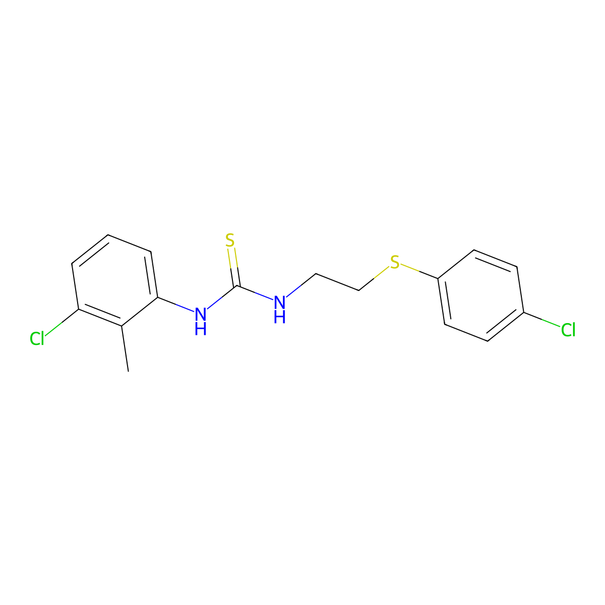 1-(3-Chloro-2-methylphenyl)-3-[2-(4-chlorophenyl)sulfanylethyl]thiourea molecular structure, CAS 433257-83-1