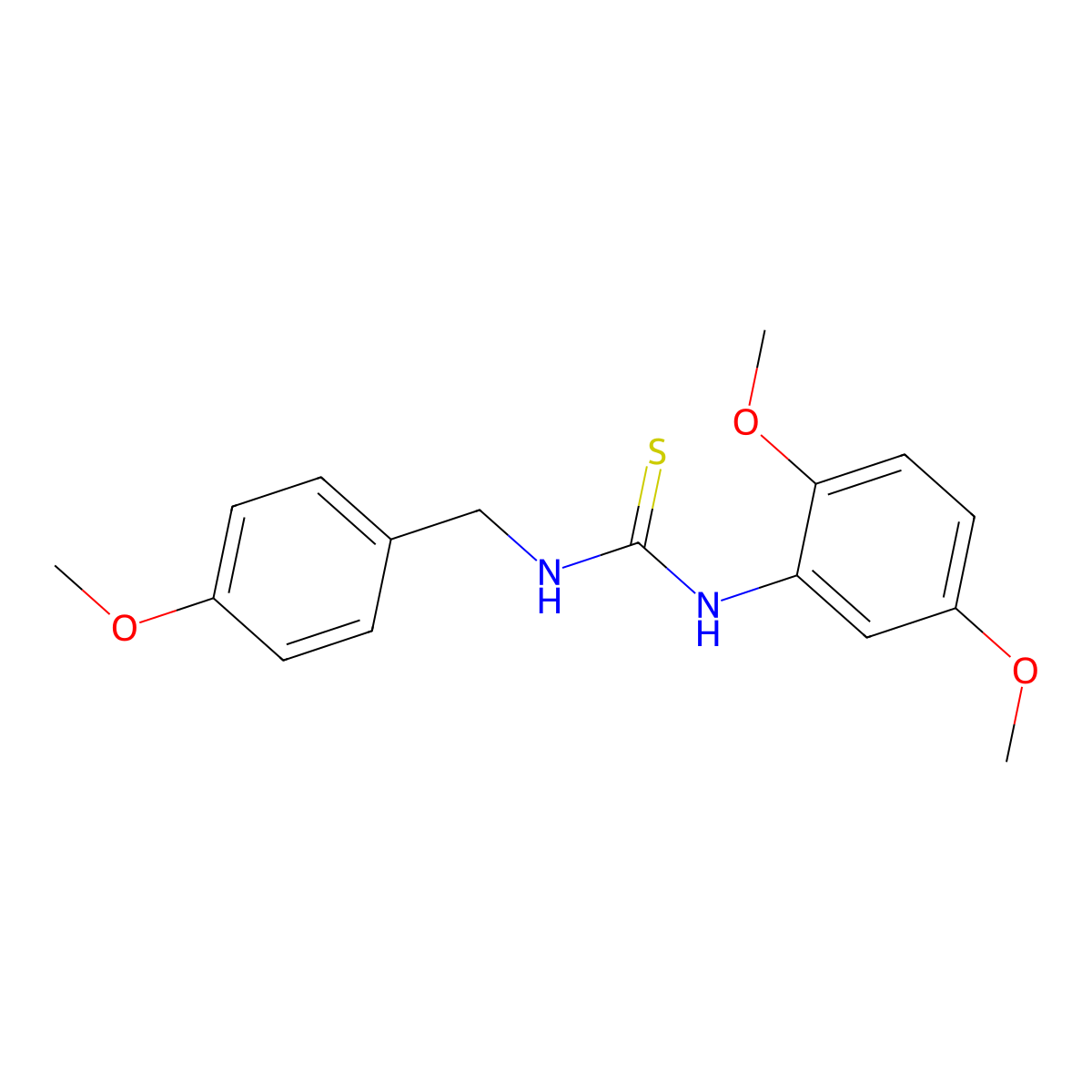 1-(2,5-Dimethoxyphenyl)-3-[(4-methoxyphenyl)methyl]thiourea molecular structure, CAS 433258-19-6