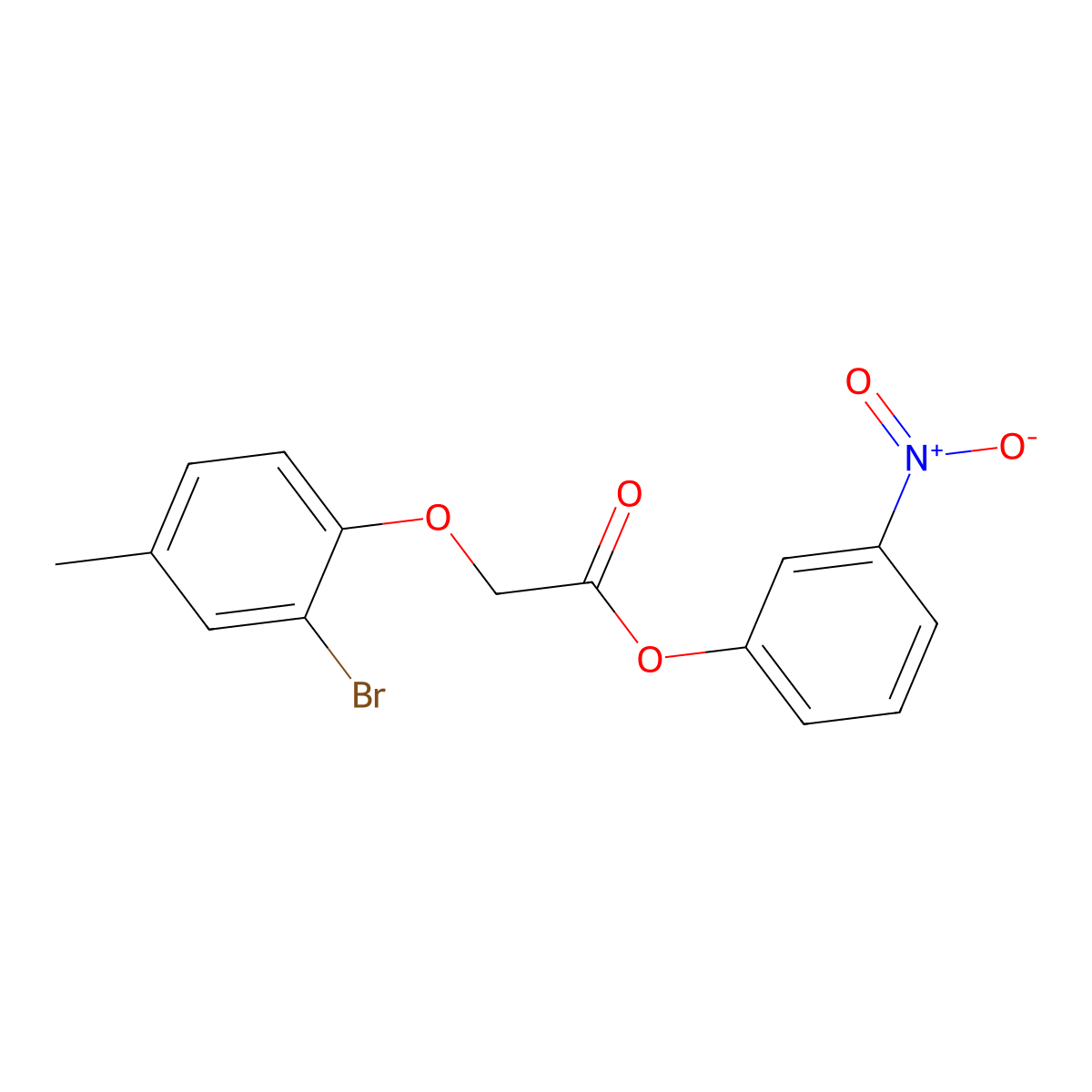 3-Nitrophenyl (2-bromo-4-methylphenoxy)acetate molecular structure, CAS 433258-27-6