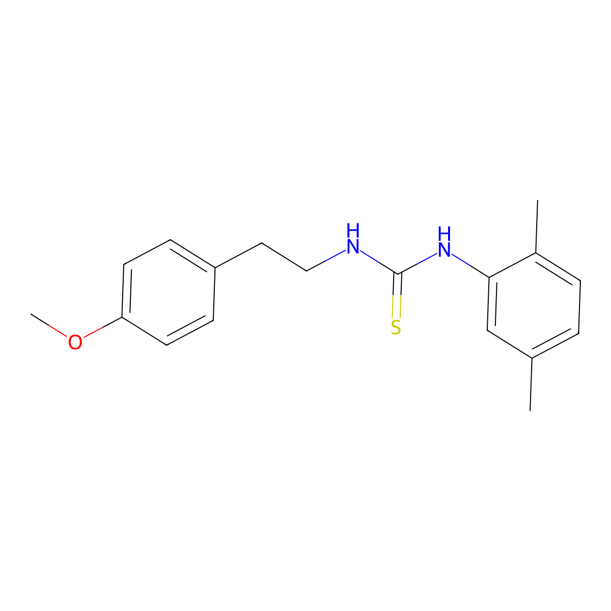 1-(2,5-Dimethylphenyl)-3-[2-(4-methoxyphenyl)ethyl]thiourea molecular structure, CAS 433258-32-3