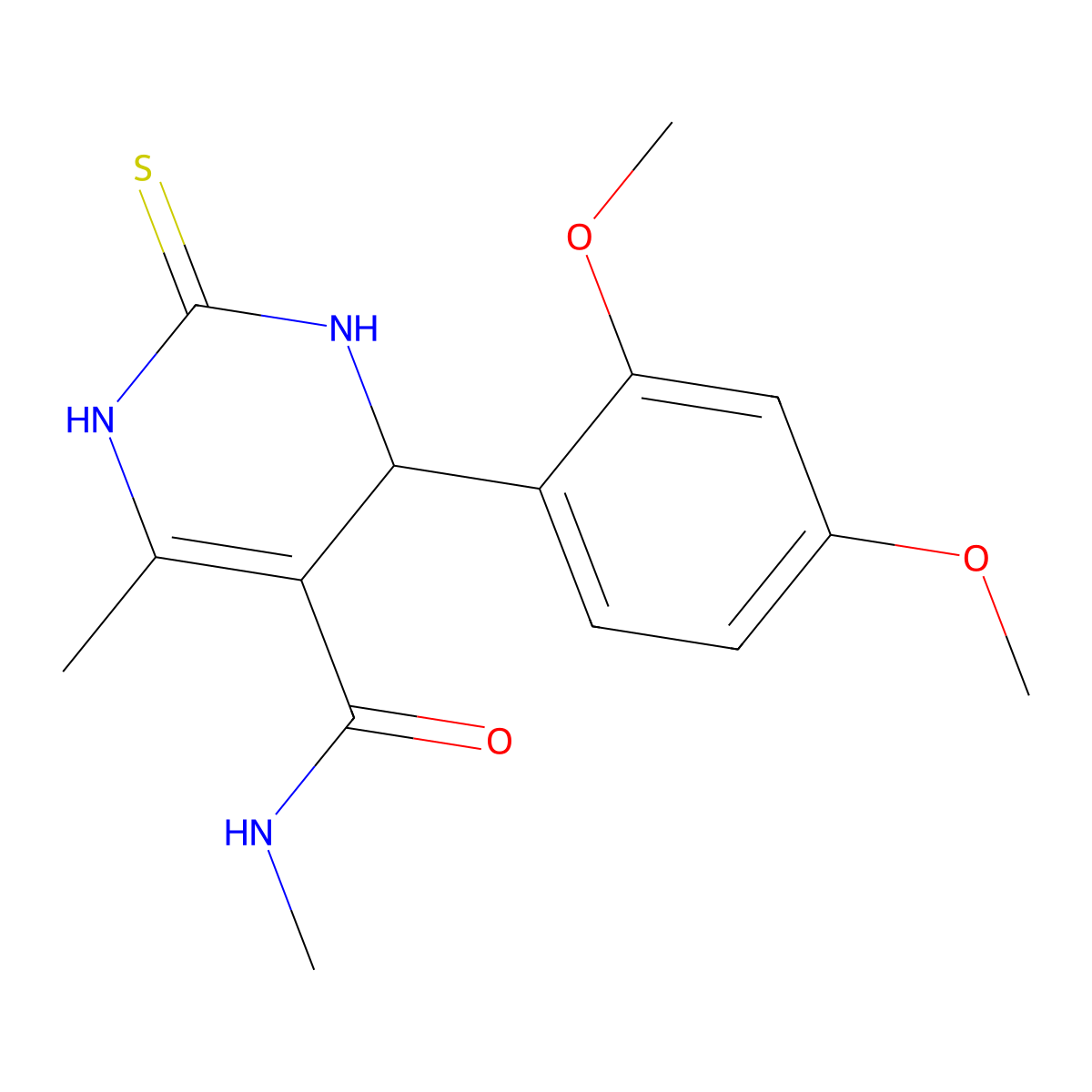 4-(2,4-dimethoxyphenyl)-N,6-dimethyl-2-sulfanylidene-3,4-dihydro-1H-pyrimidine-5-carboxamide molecular structure, CAS 433258-59-4