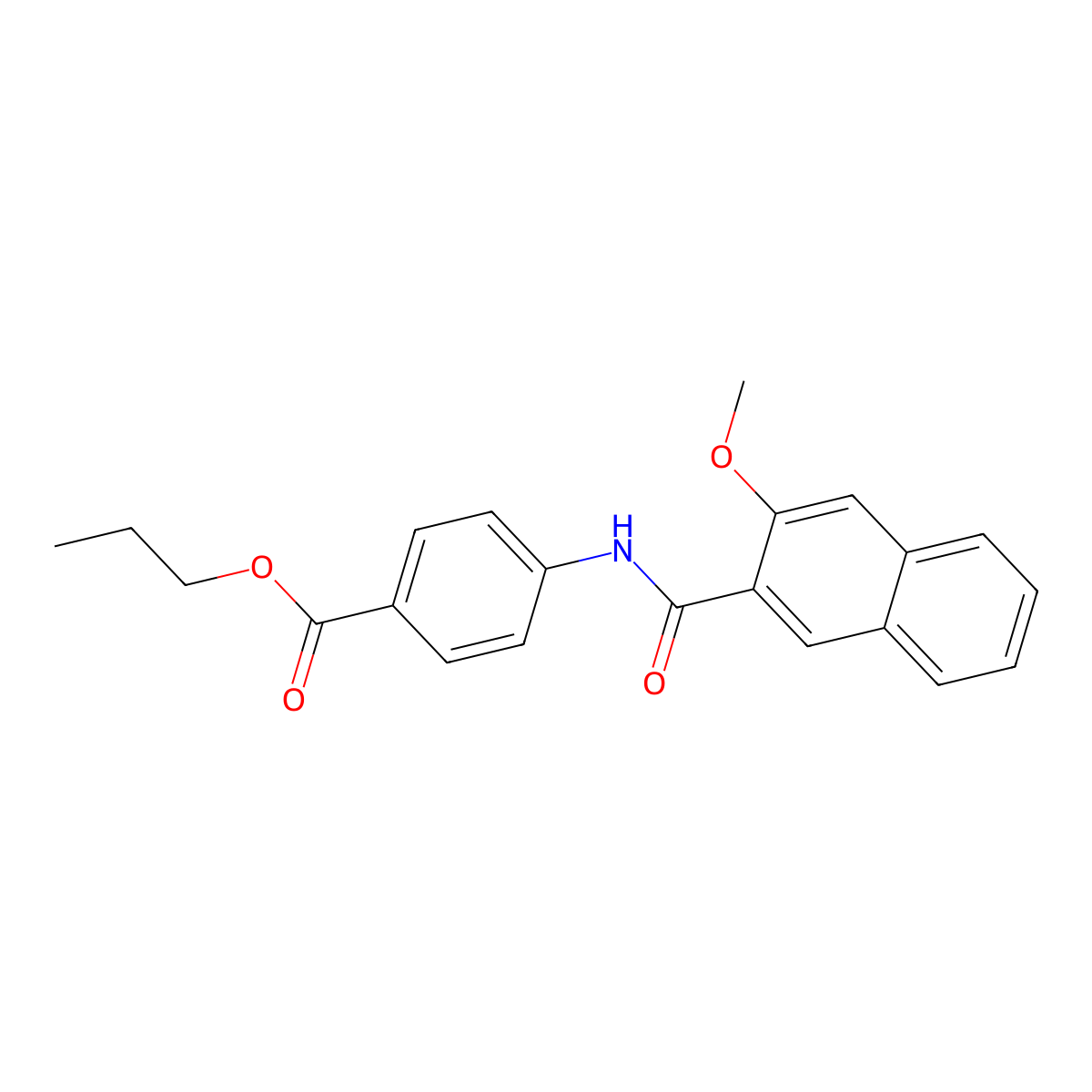 Propyl 4-{[(3-methoxynaphthalen-2-yl)carbonyl]amino}benzoate molecular structure, CAS 433258-62-9