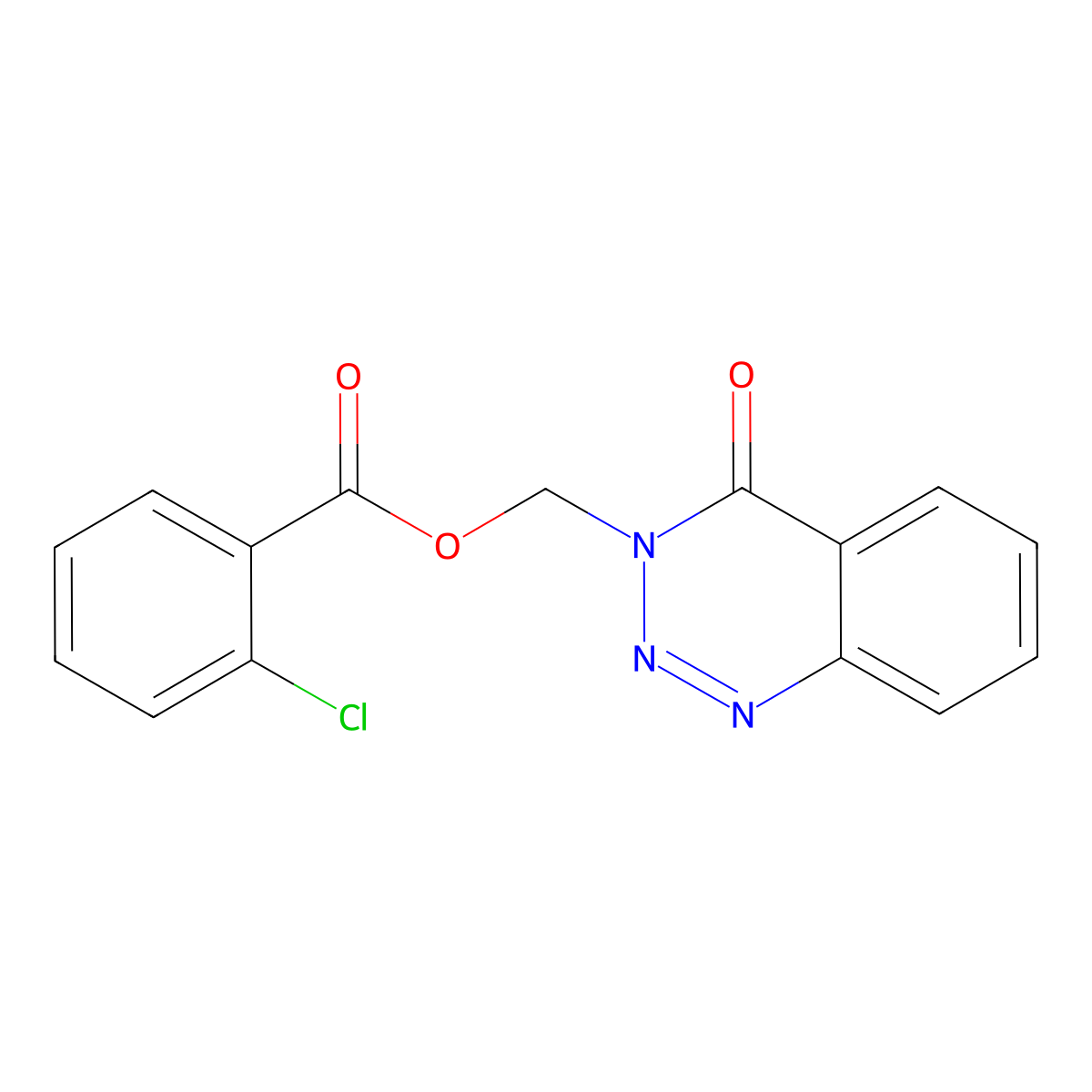 (4-oxobenzo[d][1,2,3]triazin-3(4H)-yl)methyl 2-chlorobenzoate molecular structure, CAS 433258-64-1