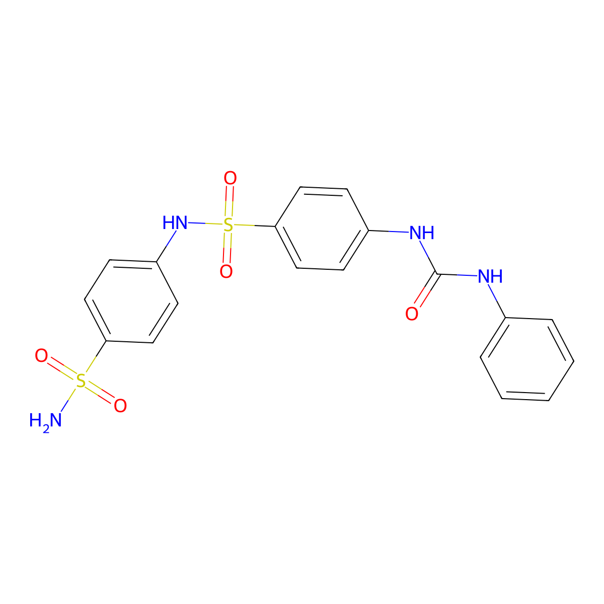 N-[4-(aminosulfonyl)phenyl]-4-[(anilinocarbonyl)amino]benzenesulfonamide molecular structure, CAS 433258-66-3